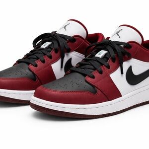Nike Air Jordan 1 Low — Kids Size 7 (Black/Burgundy/White)